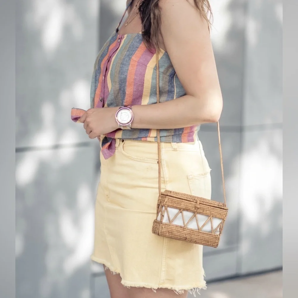 Abercrombie & Fitch Yellow Denim Mini Skirt